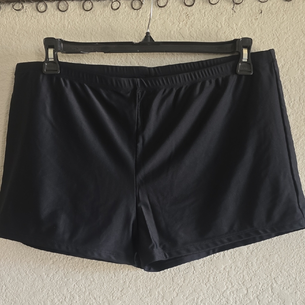 Men's Black Athletic Swim Trunks